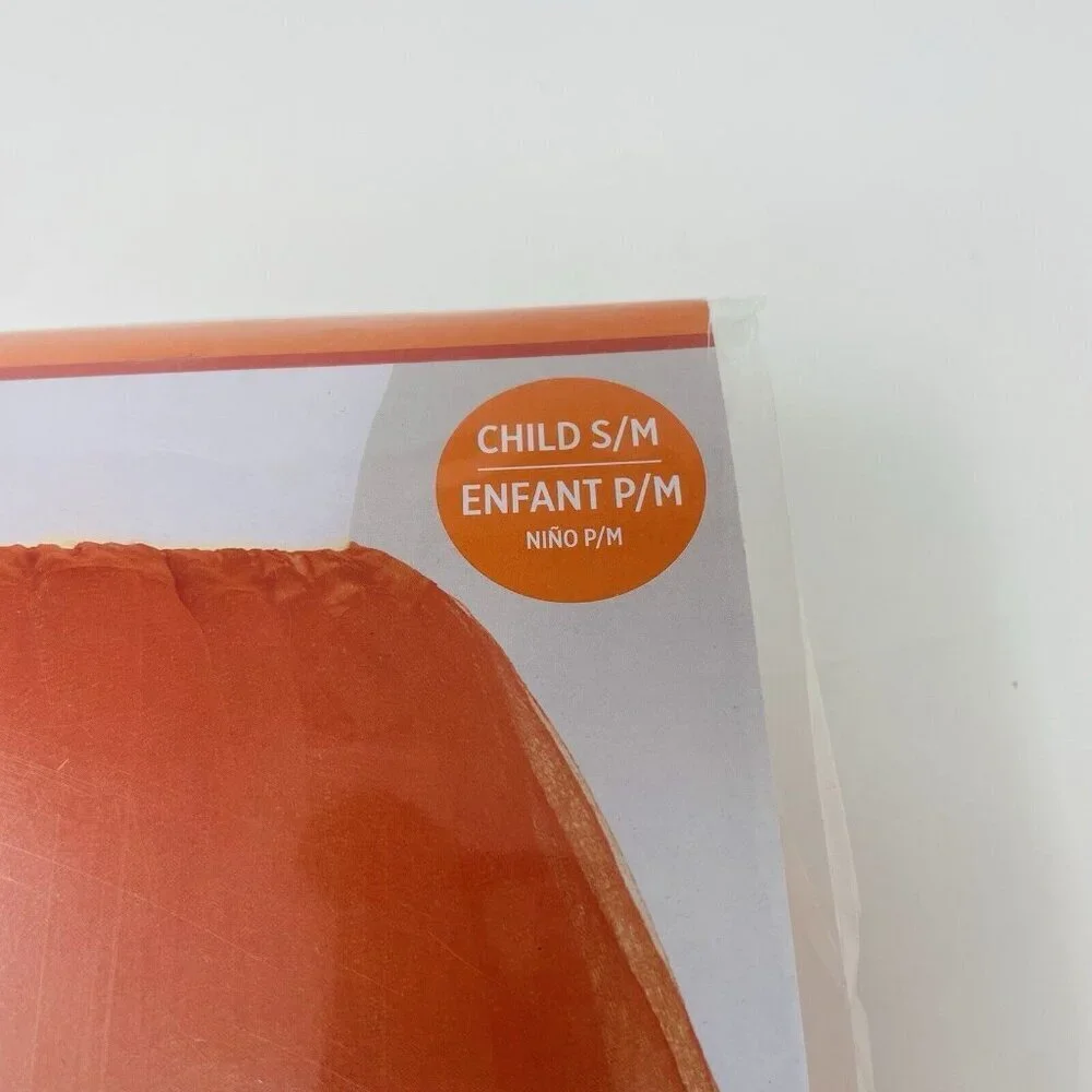 Youth Child Size S/M Mesh Tutu Skirt Orange Ideal for Play Pretend Halloween 444